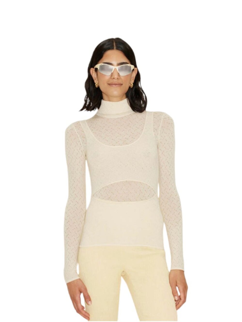 Holzweiler Merino Wool Turtleneck Sweater Top Shirt Womens Small Honey Cream